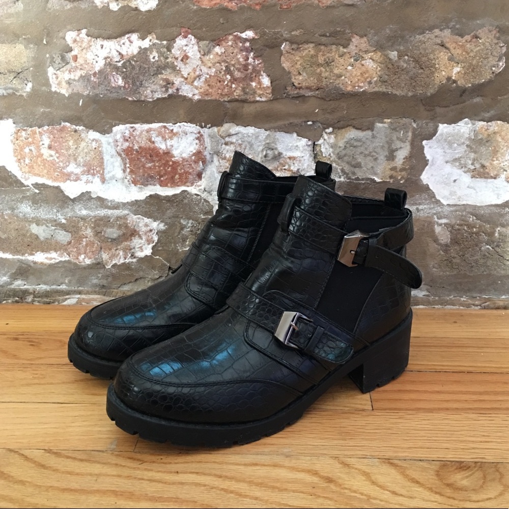 Primark Black Biker Boots Size 9 US